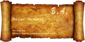 Beier Armand névjegykártya